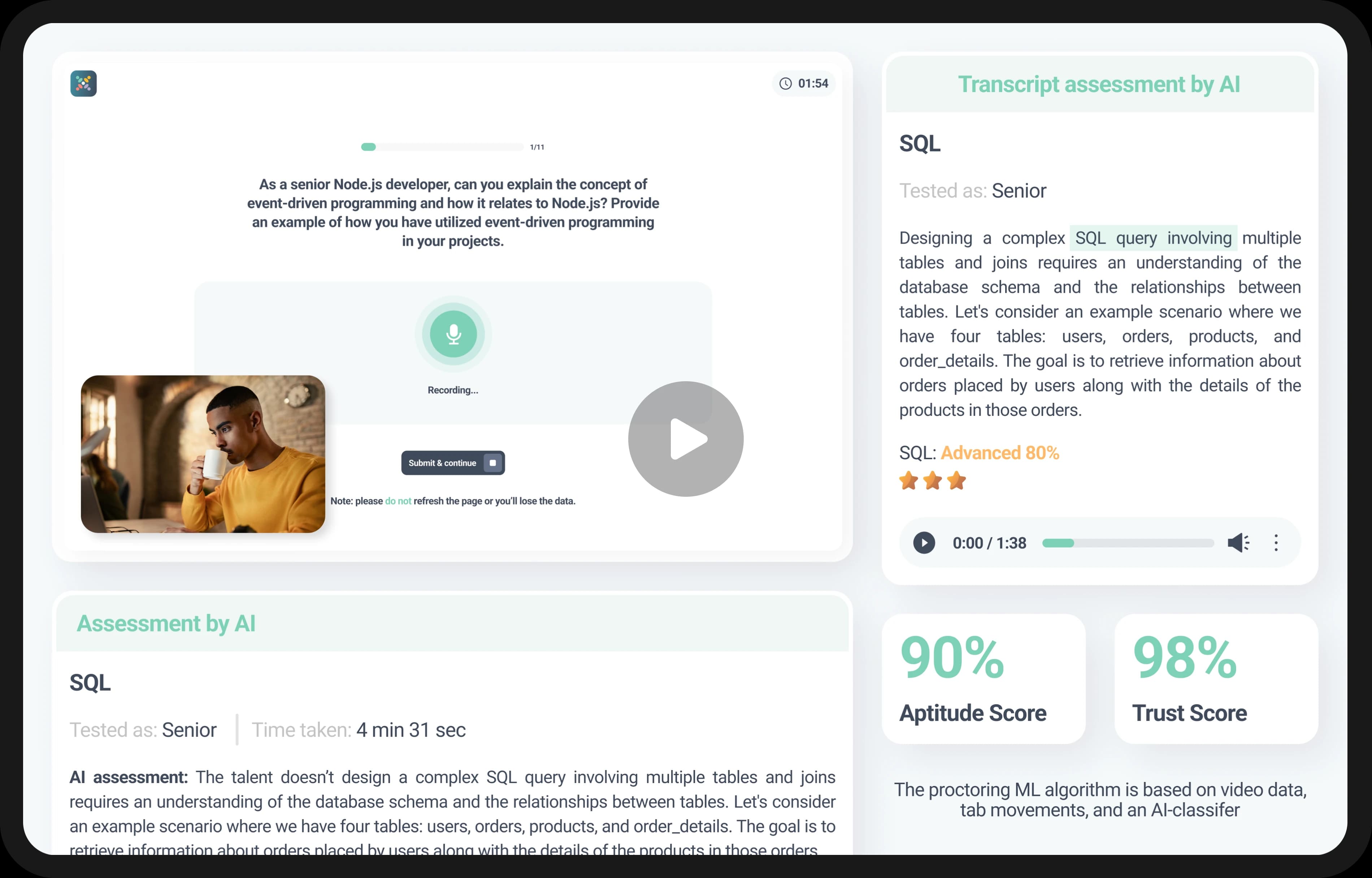 Demo video showing our automated interview platform in action